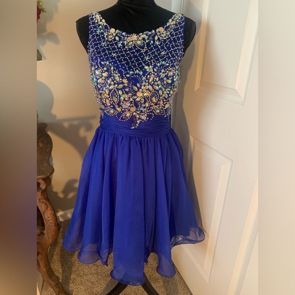 Women’s Royal Blue Embellished Short Dress